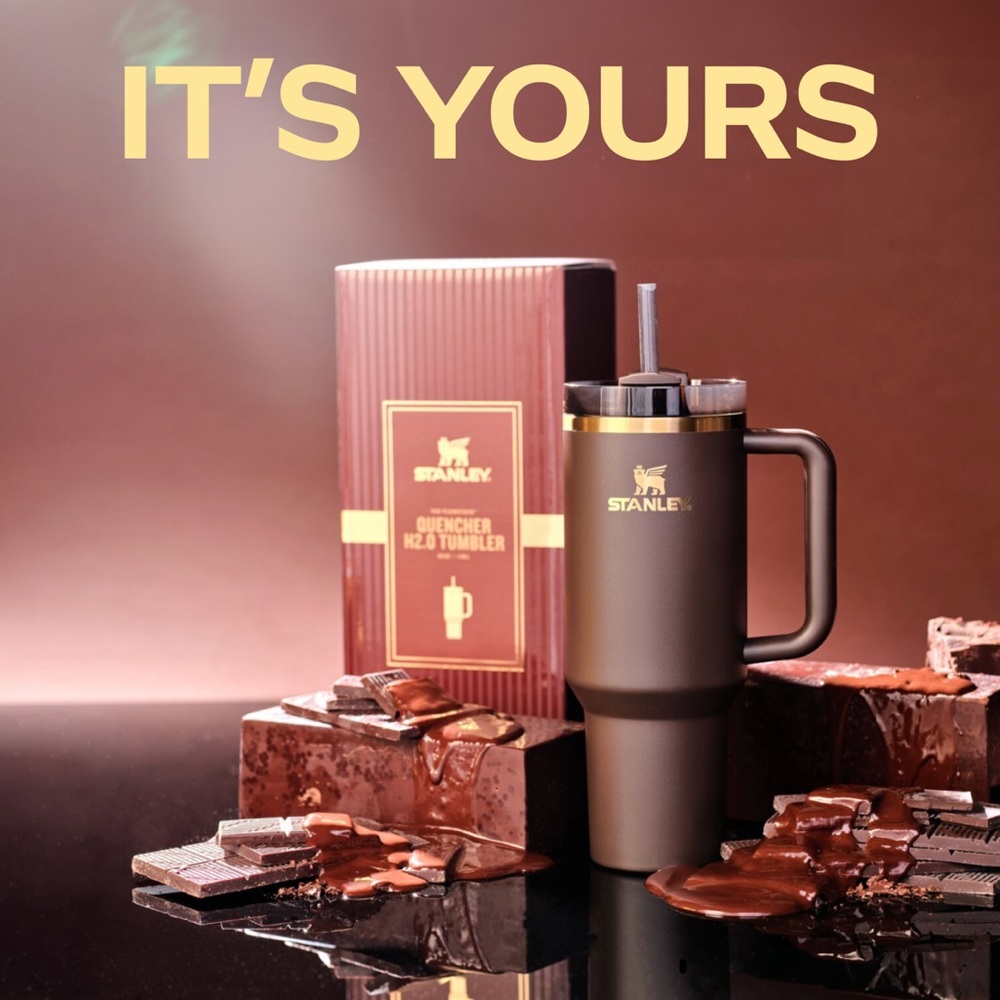 Limited Edition Stanley chocolate gold quencher H2.0 flowstate tumbler 40 OZ